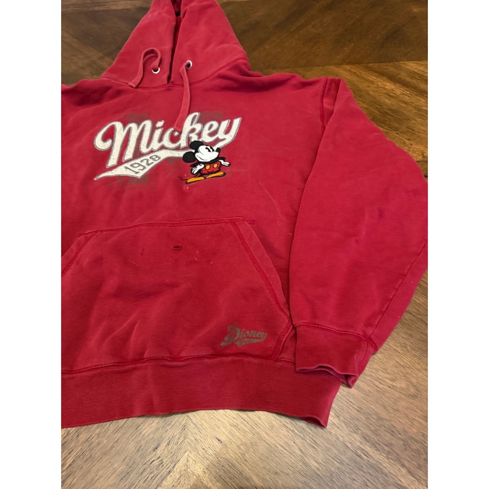 Walt Disney World Mickey Mouse 1928 Red Hoodie Pullover Sweatshirt Mens Large - Picture 5 of 8
